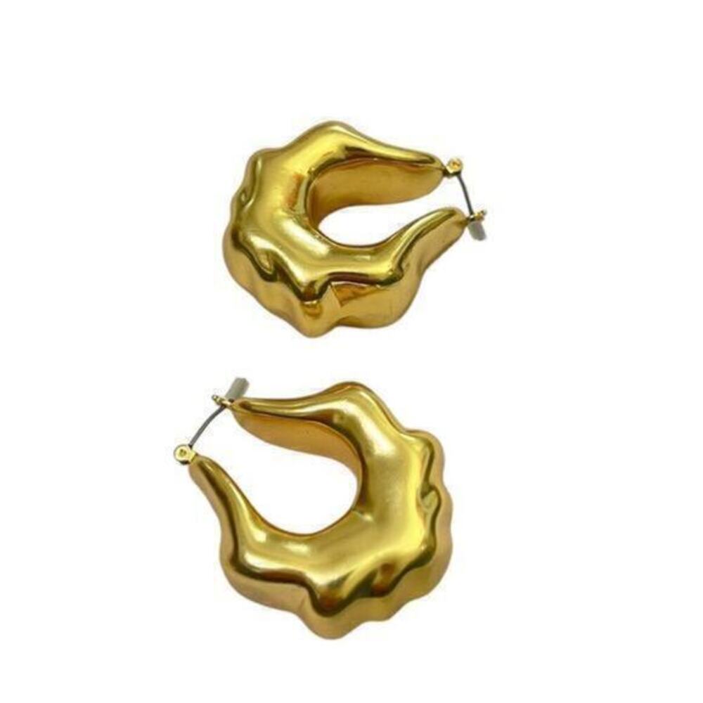 J.Crew Lightweight sculpted hoop earrings in Burnished Gold BN309